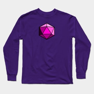 D20 Polyhedral Dice - Pink Long Sleeve T-Shirt